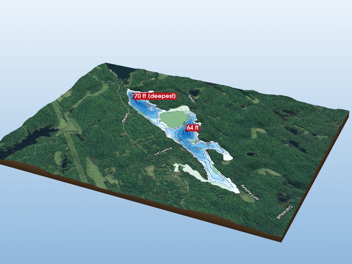Depth map of Canonto Lake