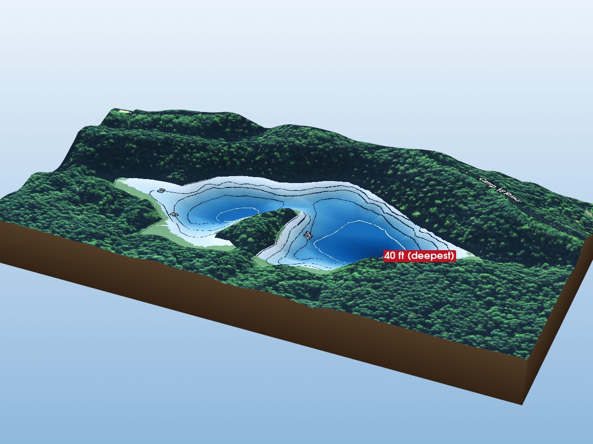 Depth map of Canyon Lake