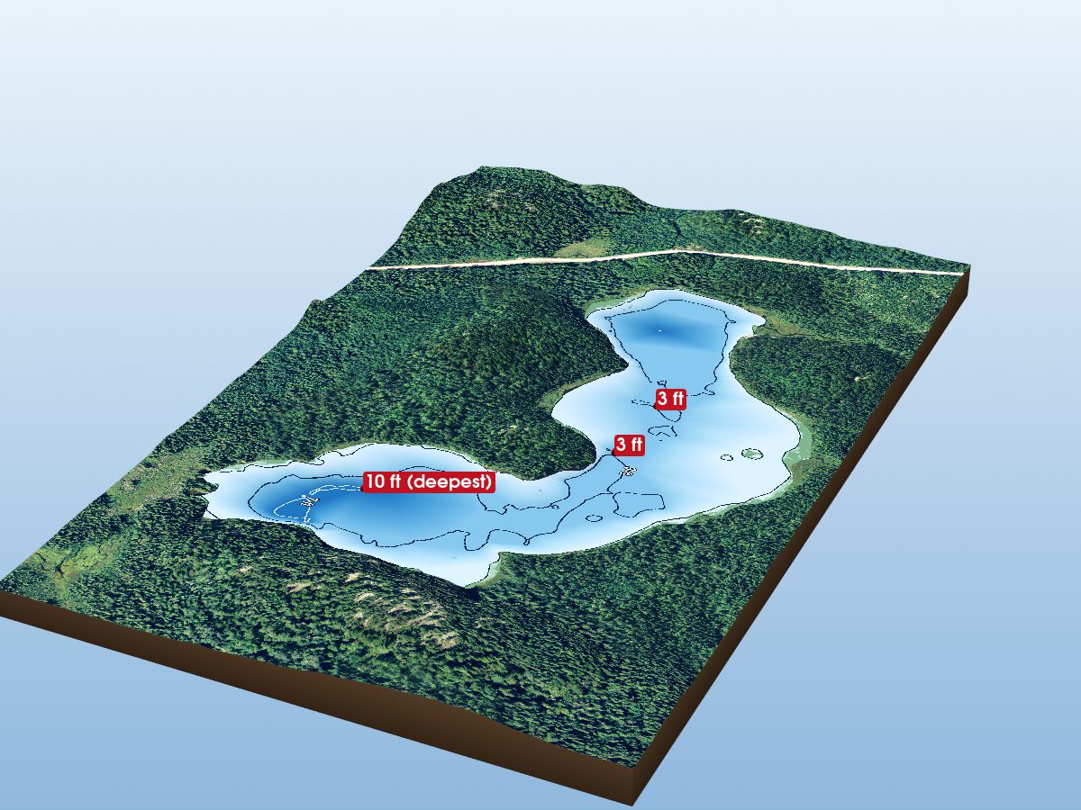 Depth map of Captain Lake