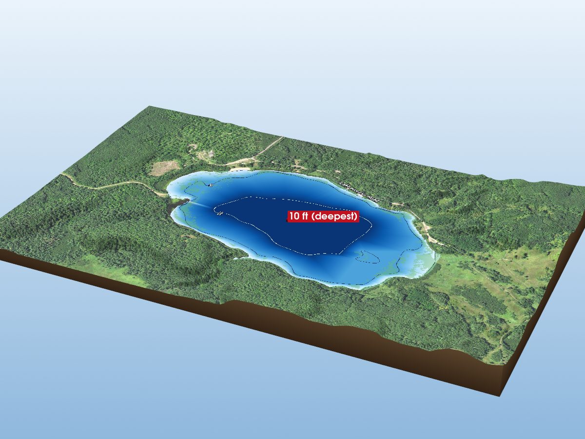 Depth map of Carey Lake