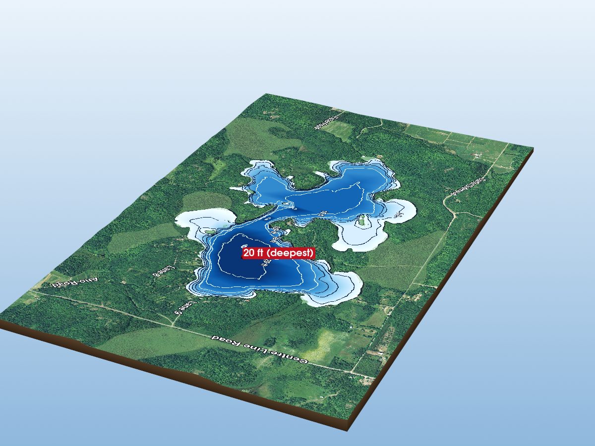 Depth map of Caribou Lake
