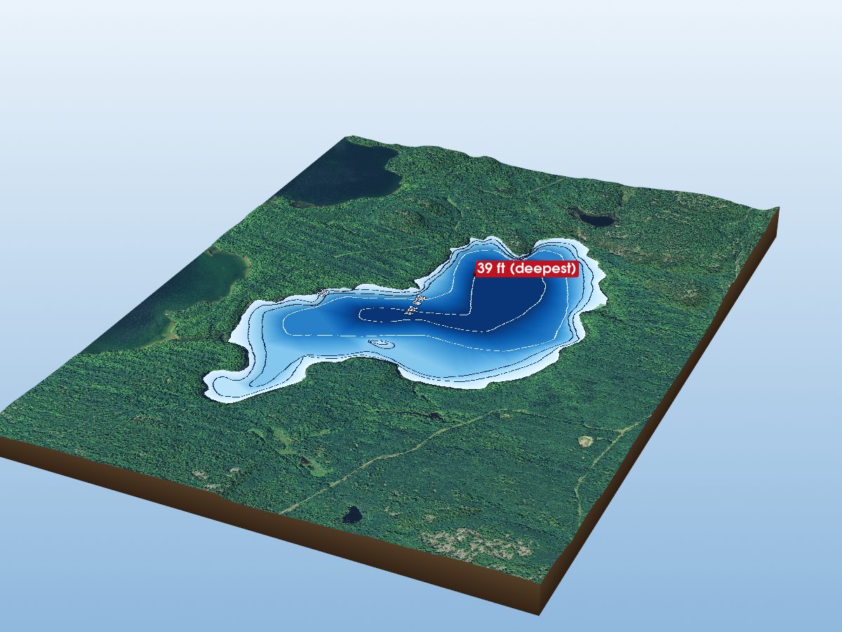 Depth map of Caribou Lake