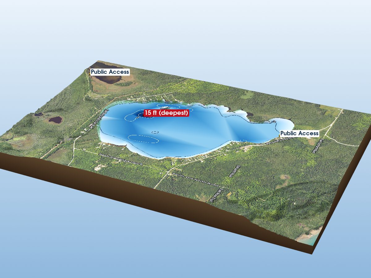 Depth map of Caribou Lake
