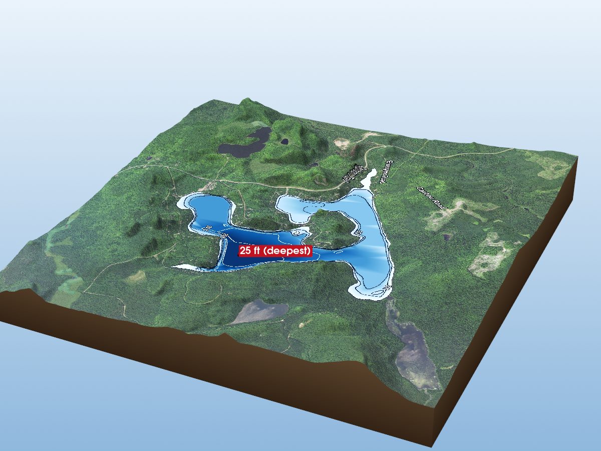 Depth map of Caribou Lake