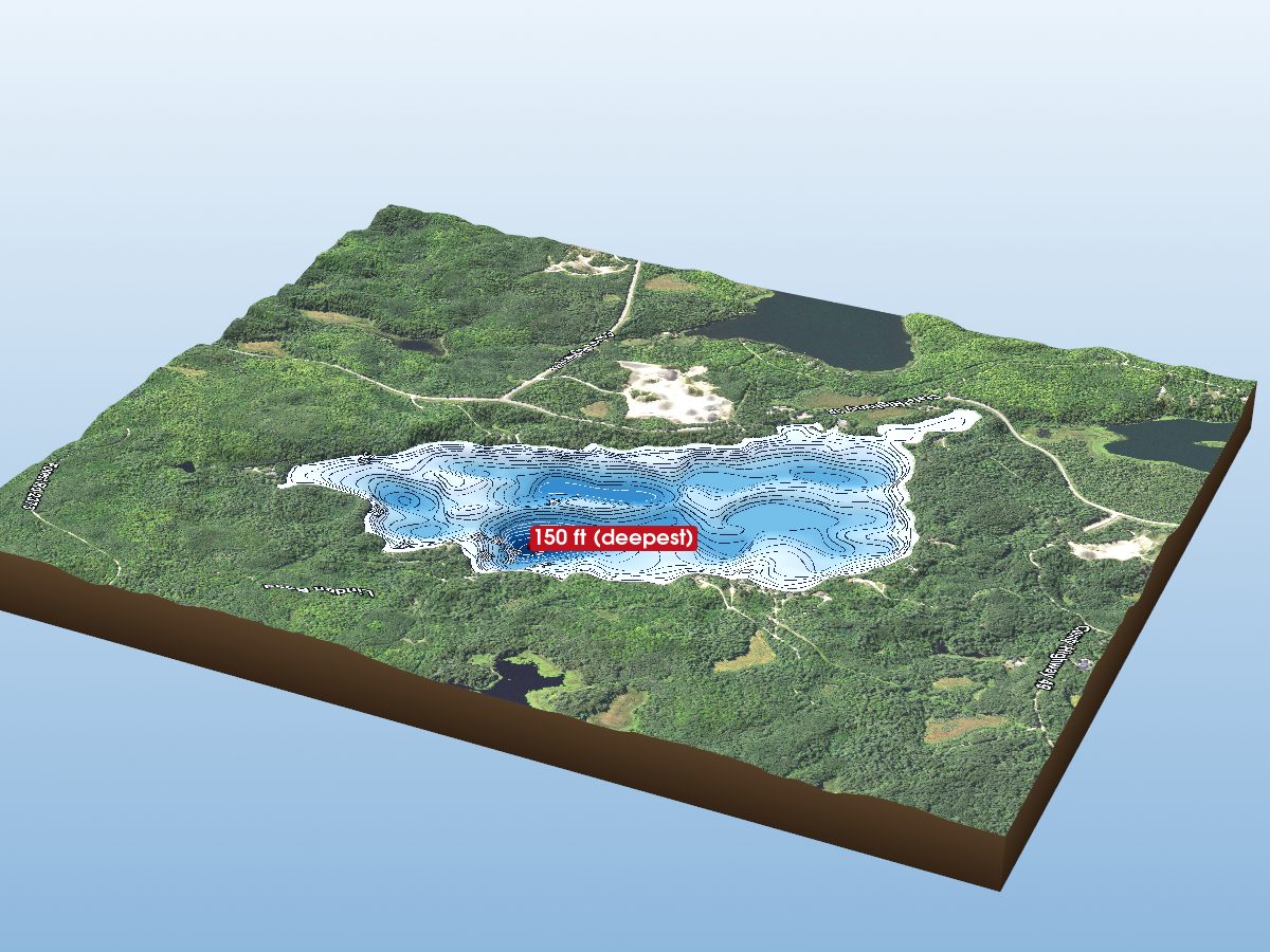 Depth map of Caribou Lake