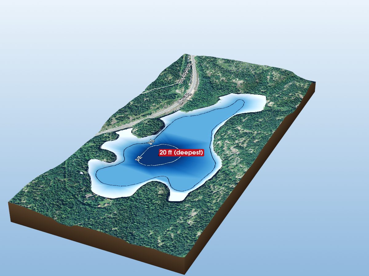 Depth map of Caribou Lake
