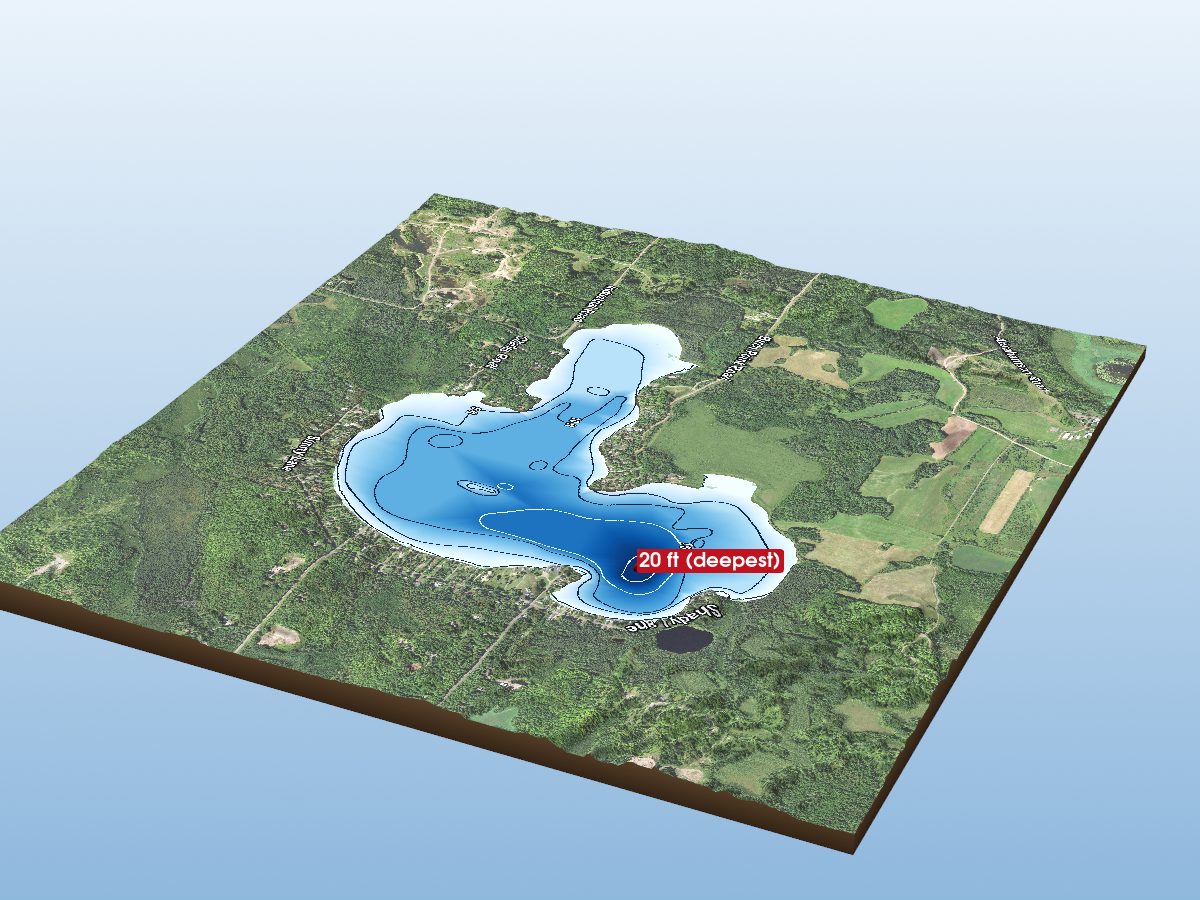 Depth map of Caribou Lake