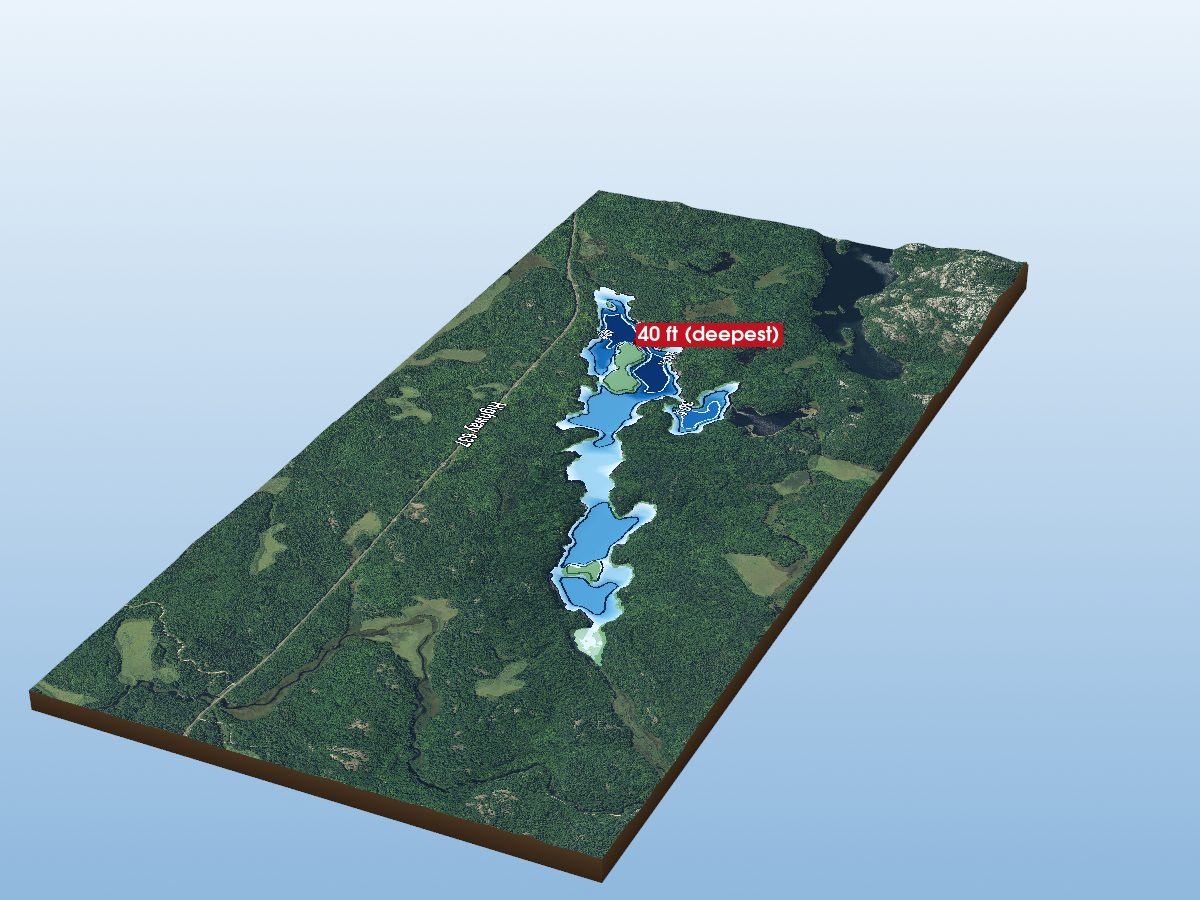 Depth map of Carlyle Lake