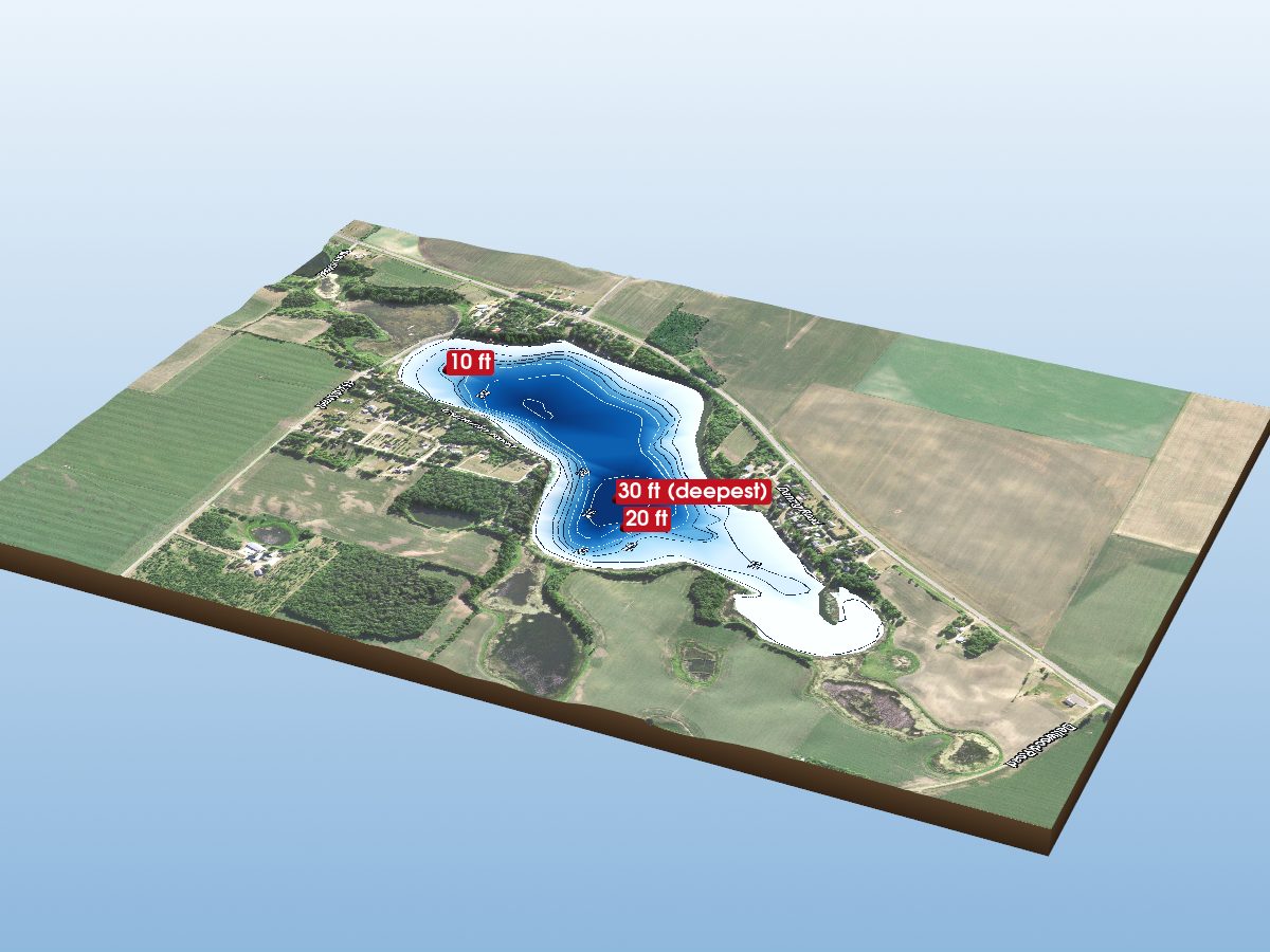 Depth map of Carnelian Lake
