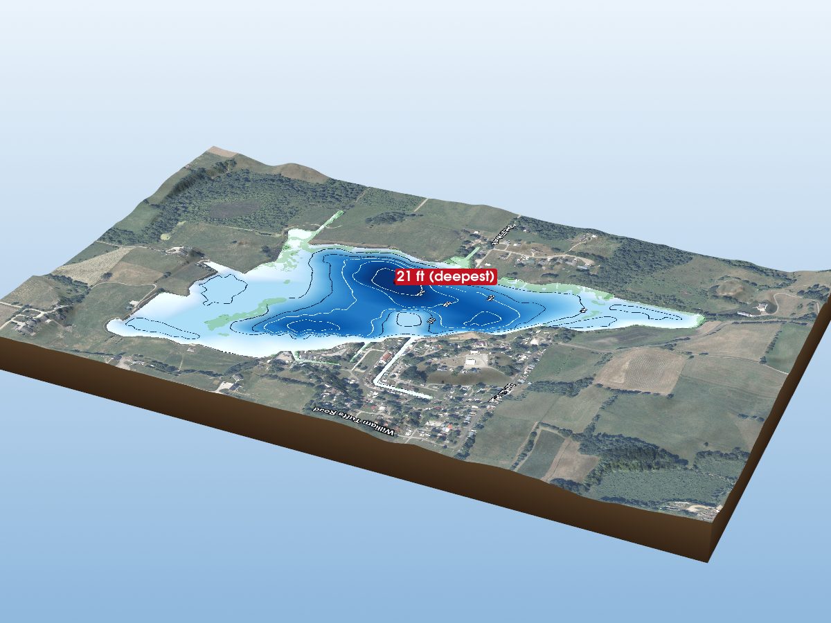 Depth map of Cass Lake