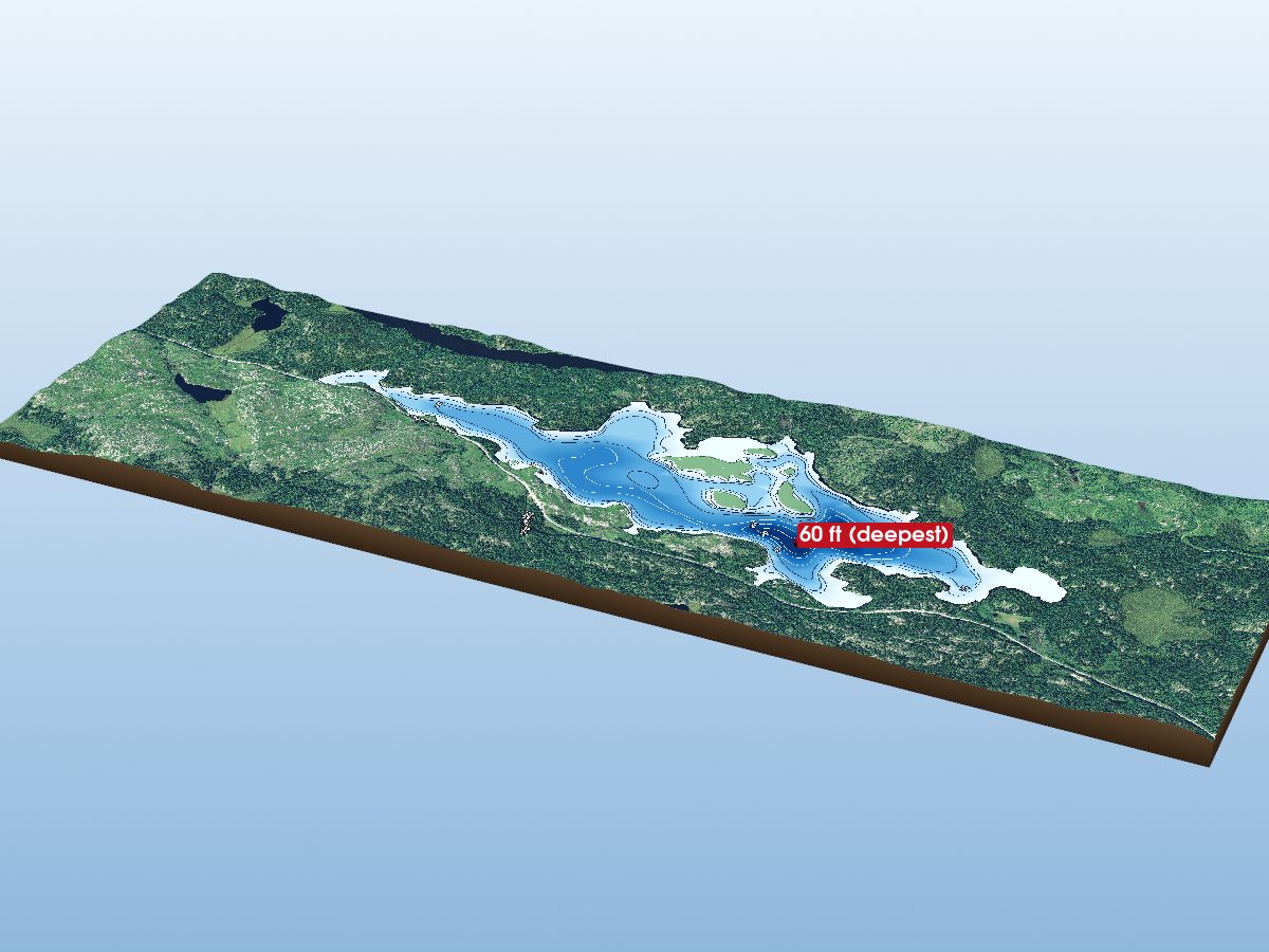 Depth map of Catastrophe Lake
