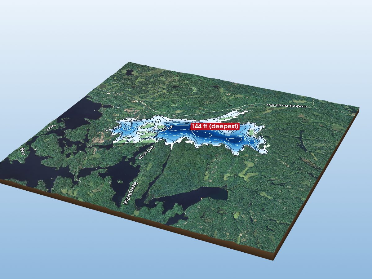 Depth map of Cathchacoma Lake