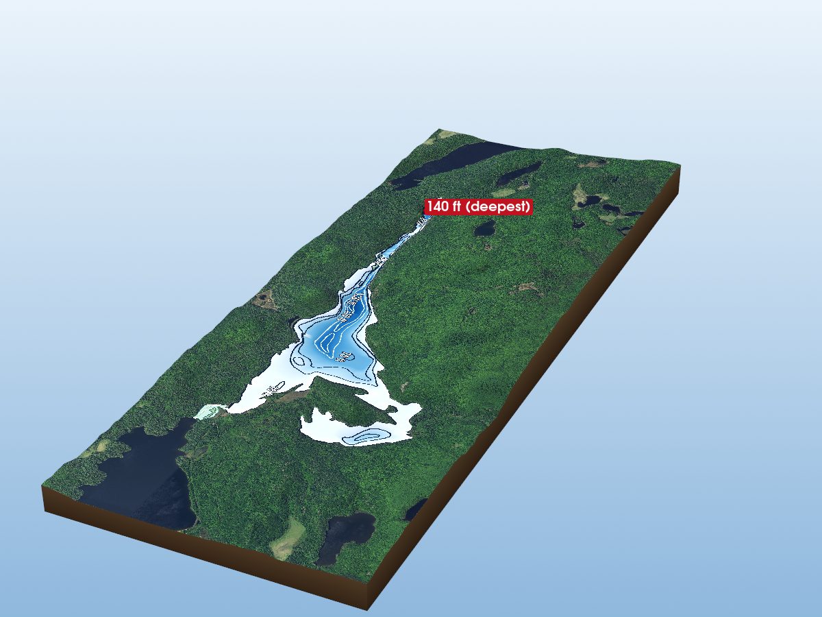 Depth map of Cauchon Lake