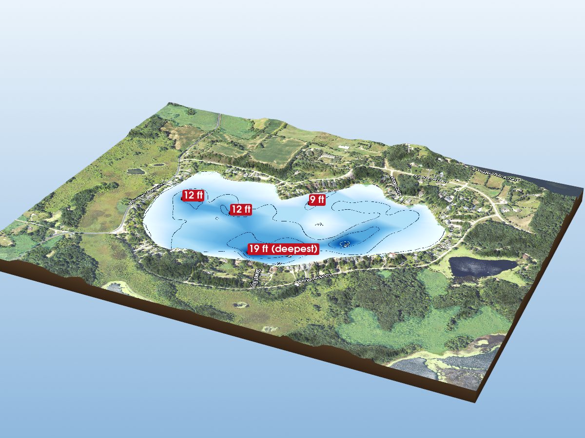 Depth map of Cavanaugh Lake