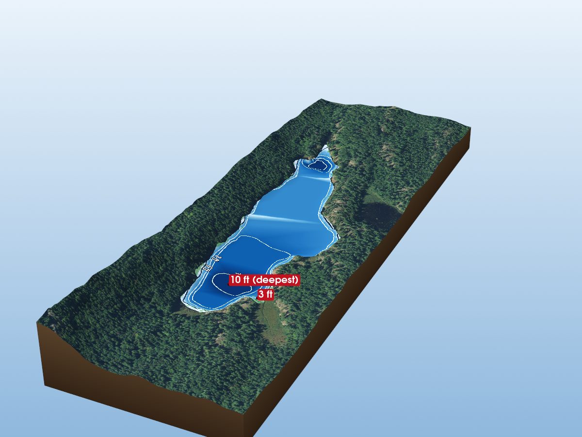 Depth map of Cave Lake