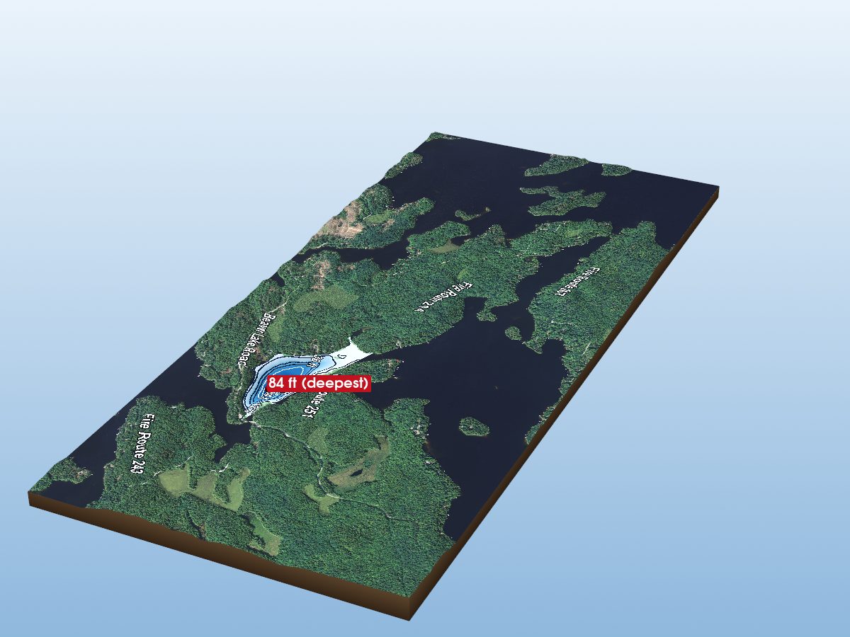 Depth map of Cavendish Lake