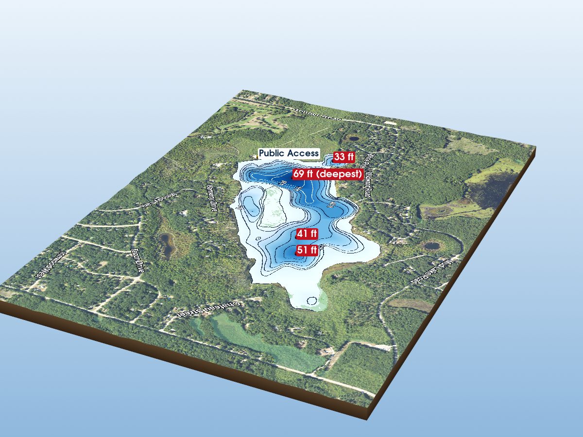 Depth map of Cedar Hedge Lake