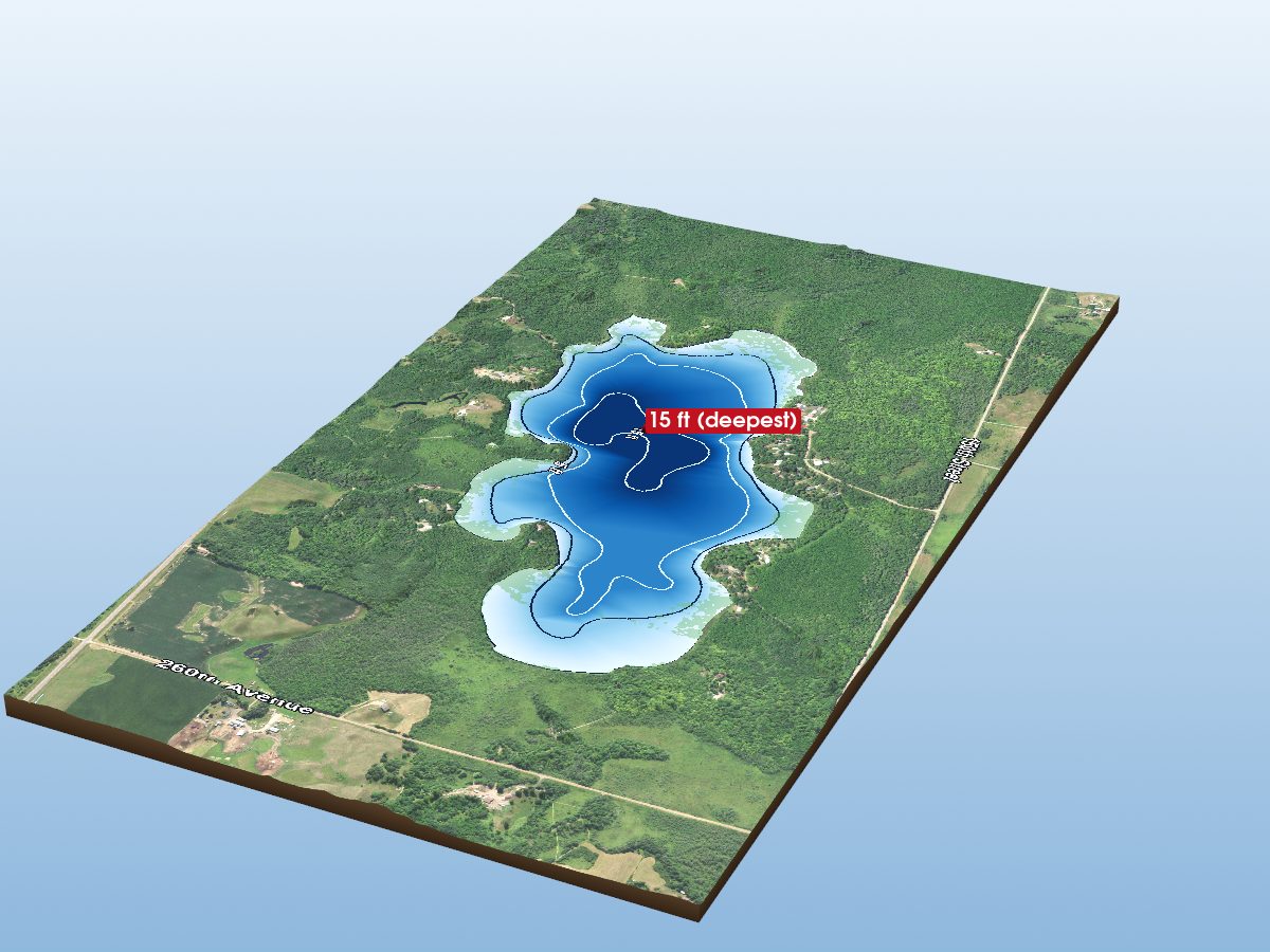 Depth map of Cedar Lake