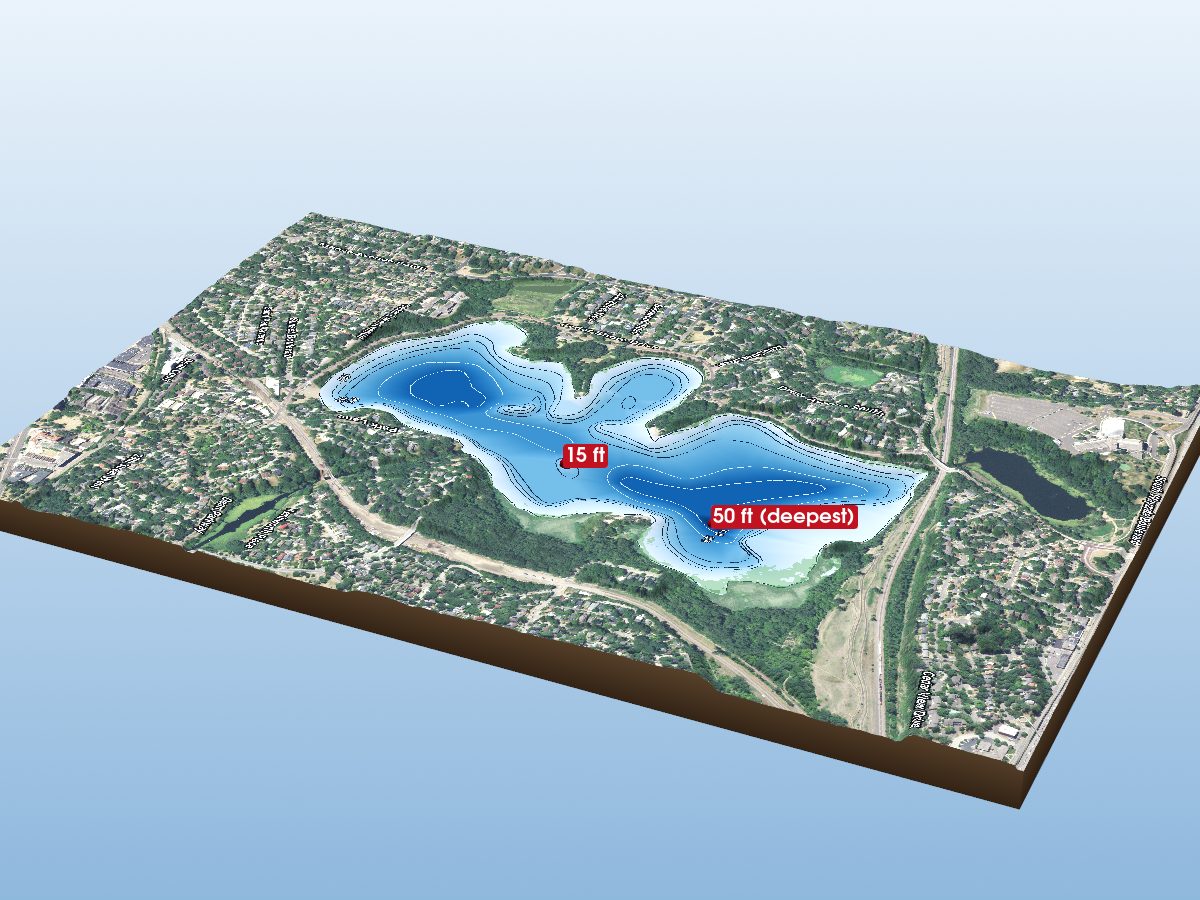Depth map of Cedar Lake