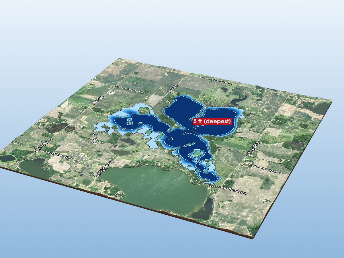 Depth map of Cedar Lake