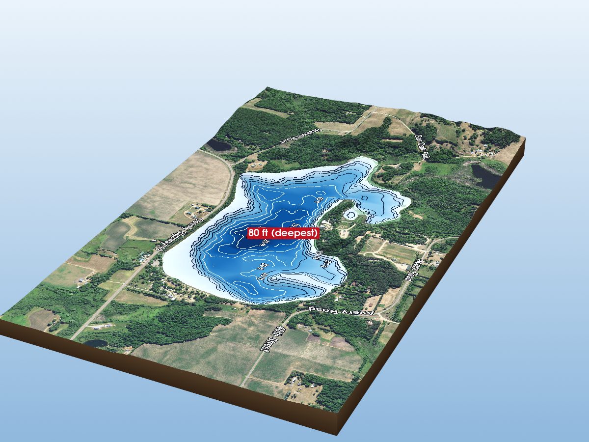 3D depth map of Cedar Lake