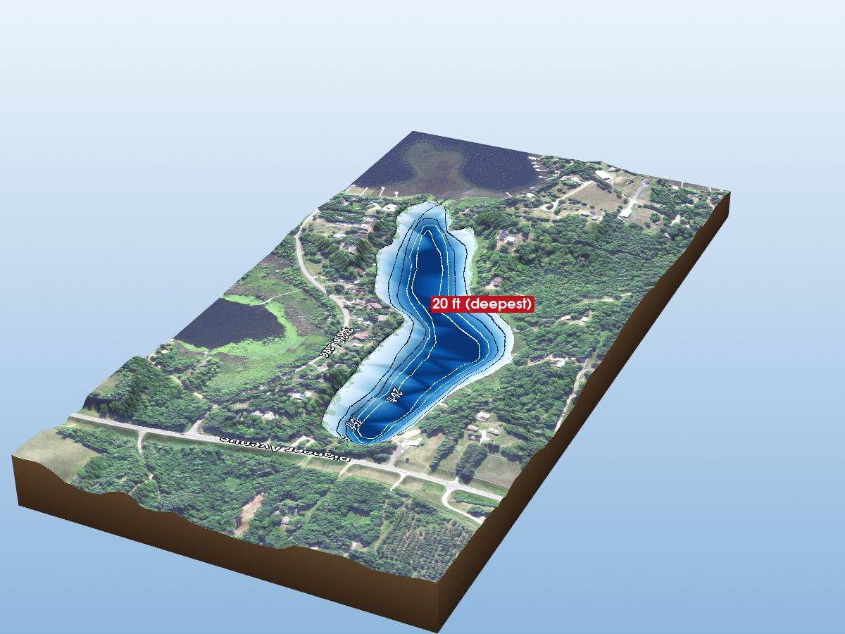 Depth map of Cedar Lake (N.E. Arm)