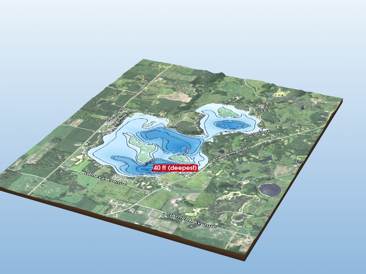 Depth map of Cedar Lake