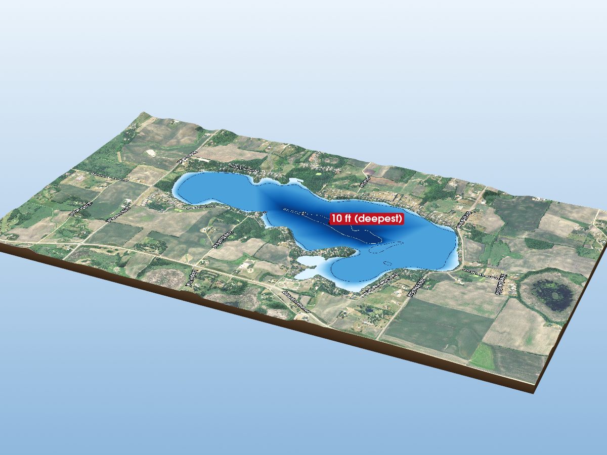 3D depth map of Cedar Lake