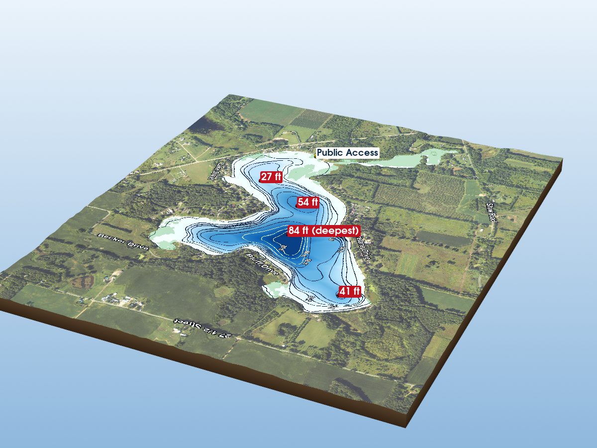 Depth map of Cedar Lake