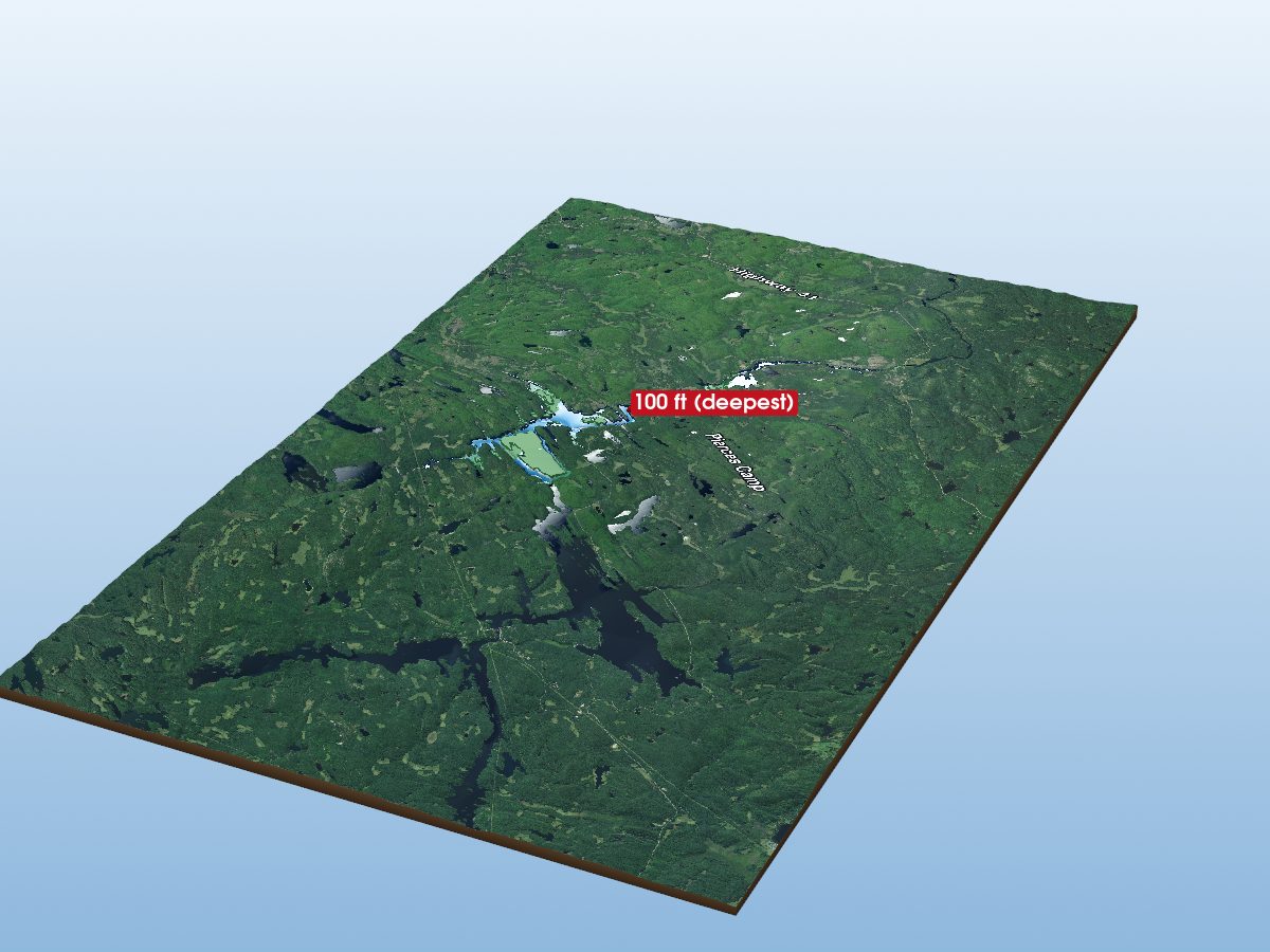 Depth map of Centennial Lake