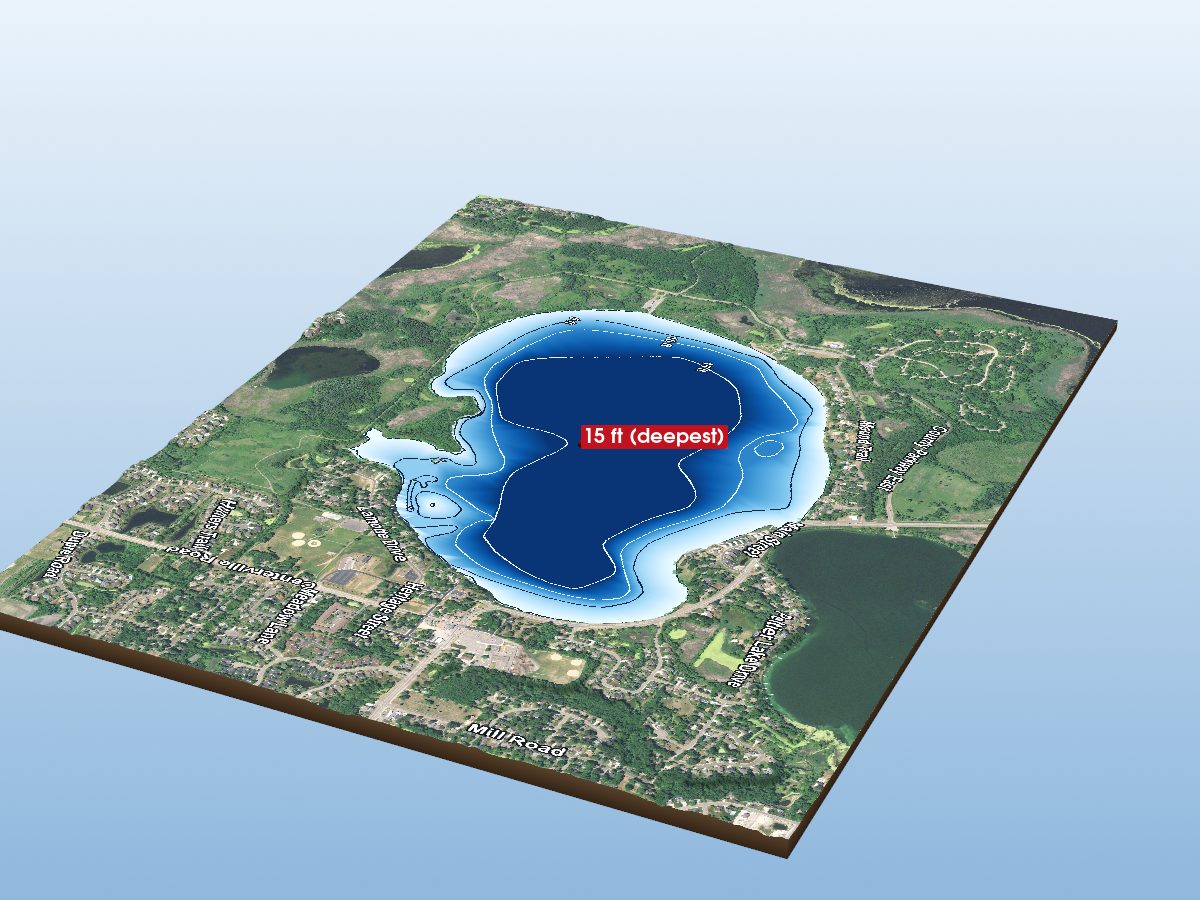 Depth map of Centerville Lake