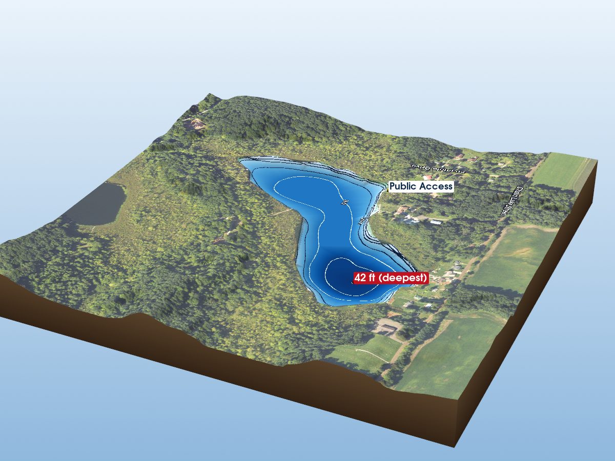 Depth map of Chain Lake