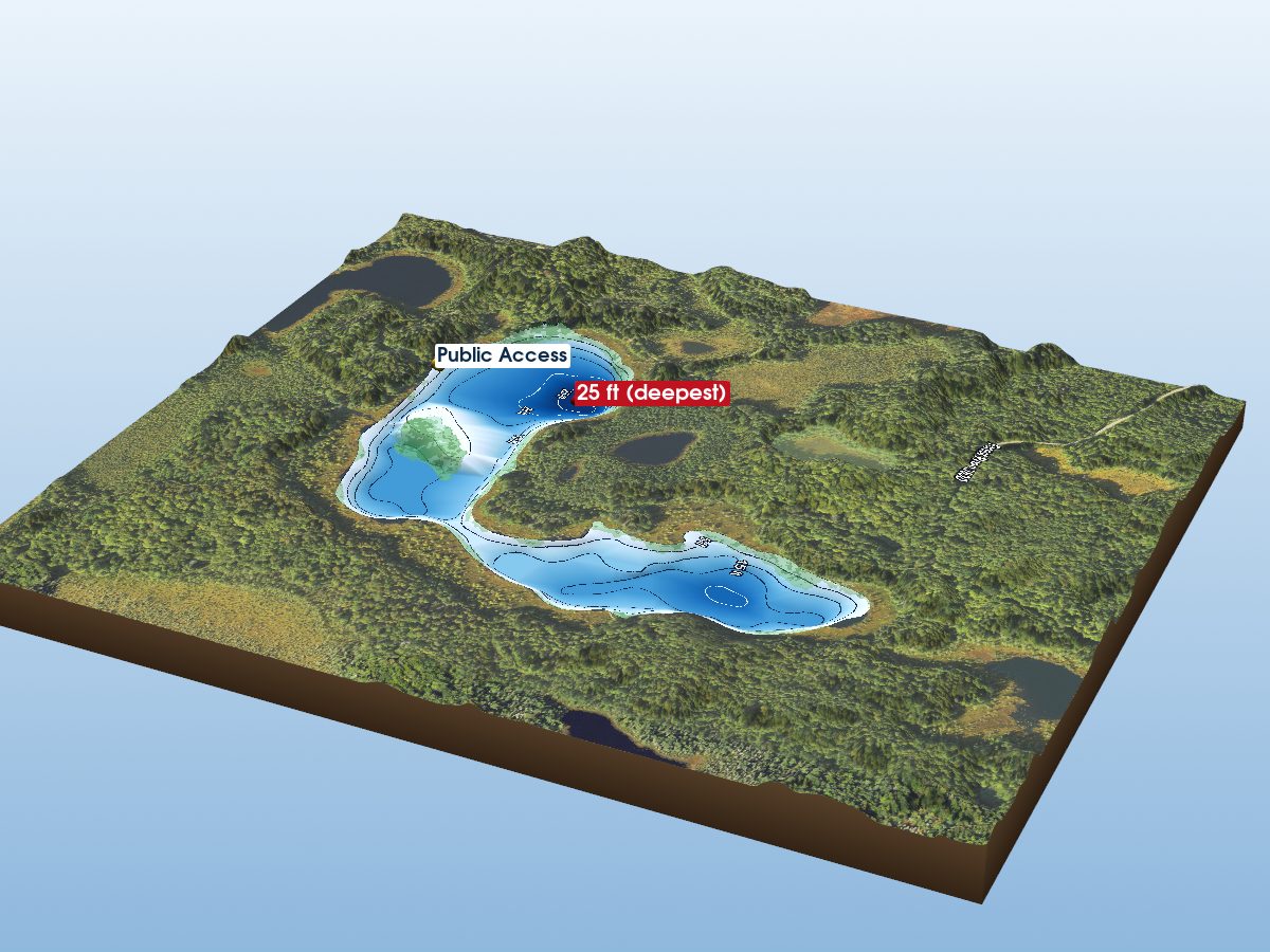 Depth map of Chamberlain Lake