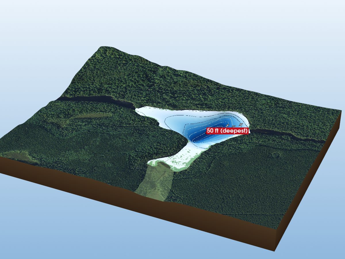 Depth map of Chance Lake