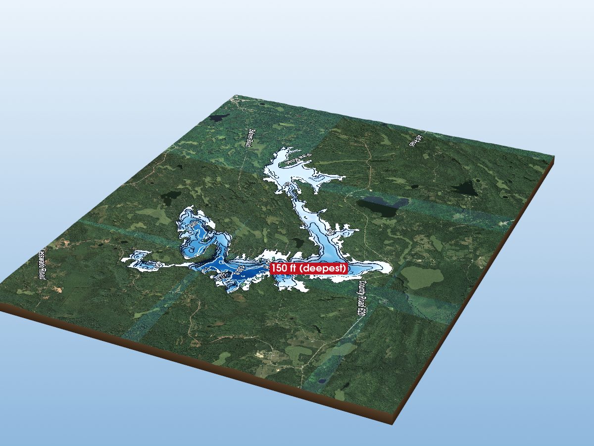 Depth map of Chandos Lake