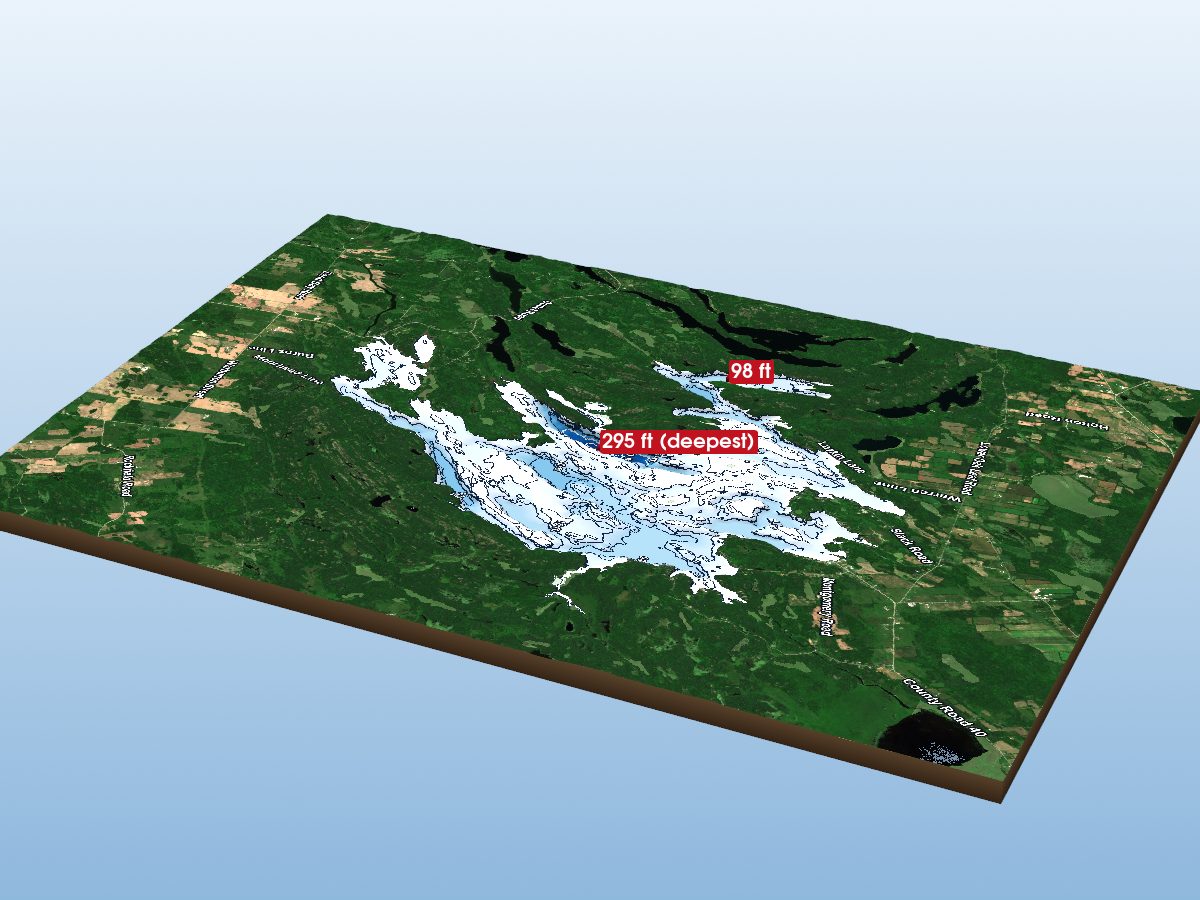 Depth map of Charleston Lake
