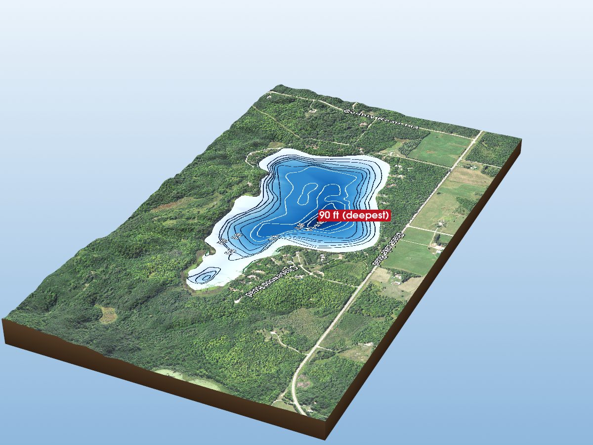 Depth map of Chase Lake
