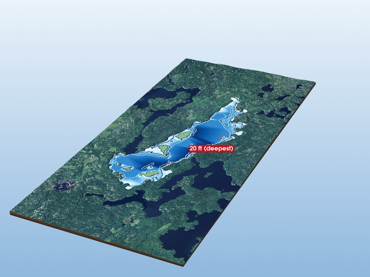 Depth map of Chase Lake