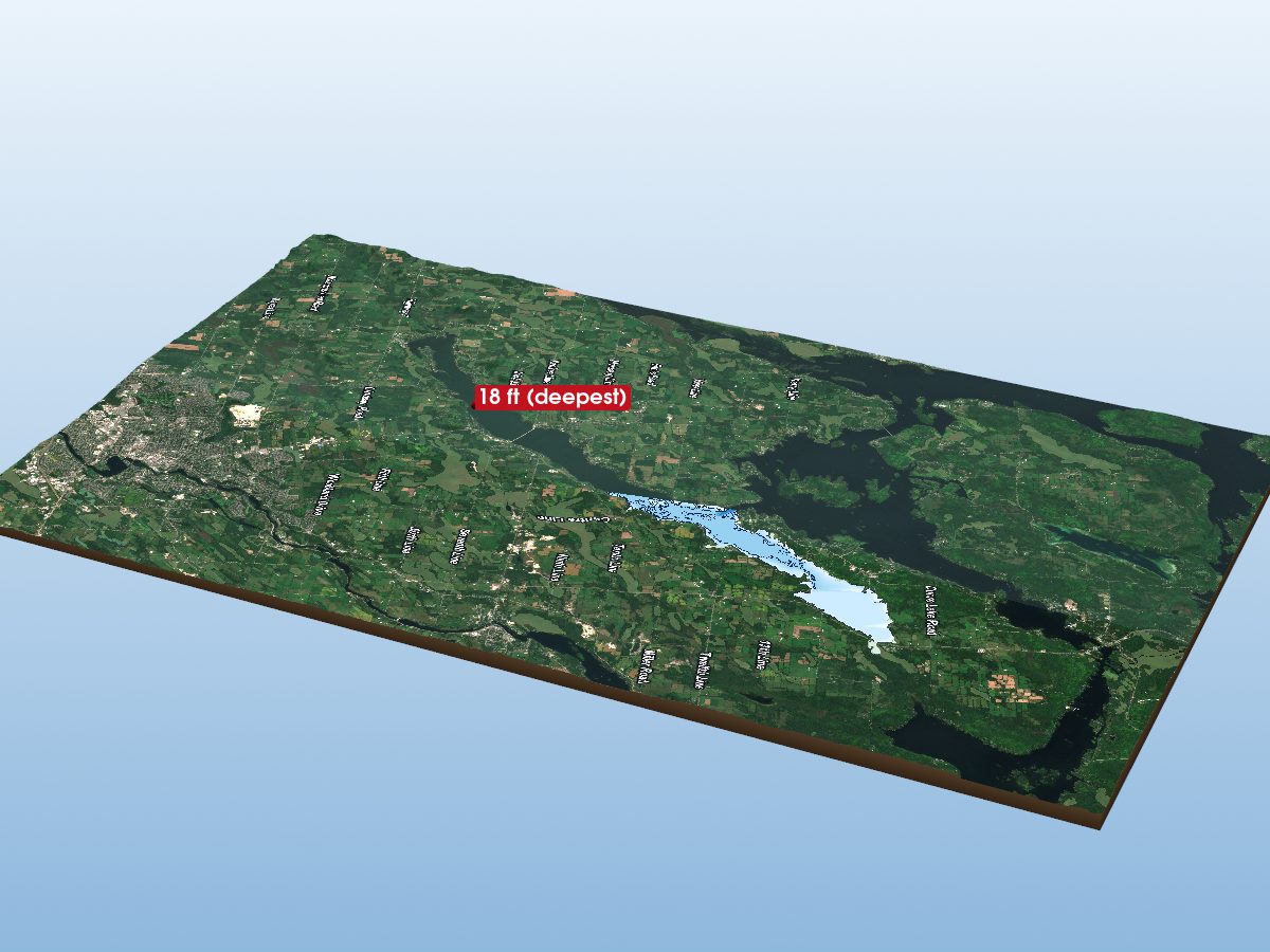 Depth map of Chemong Lake