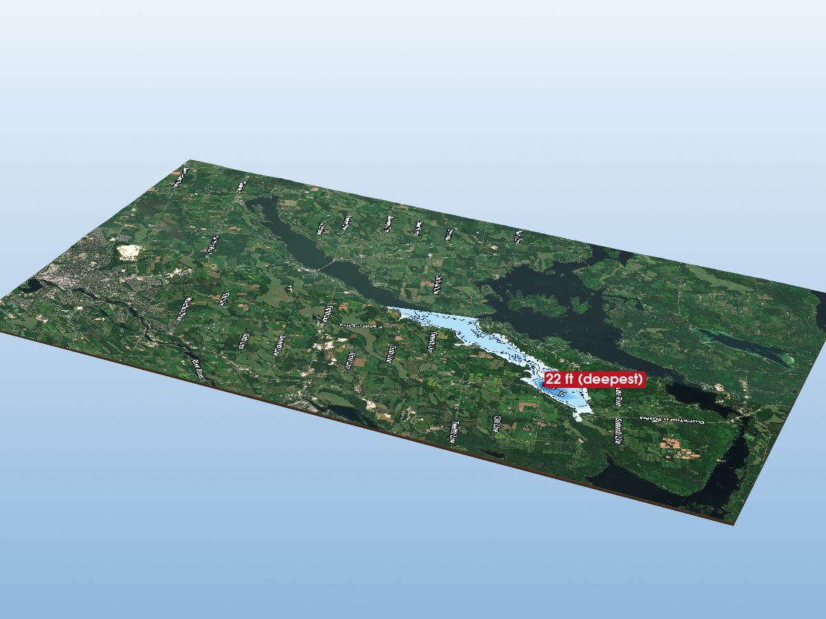 Depth map of Chemong Lake