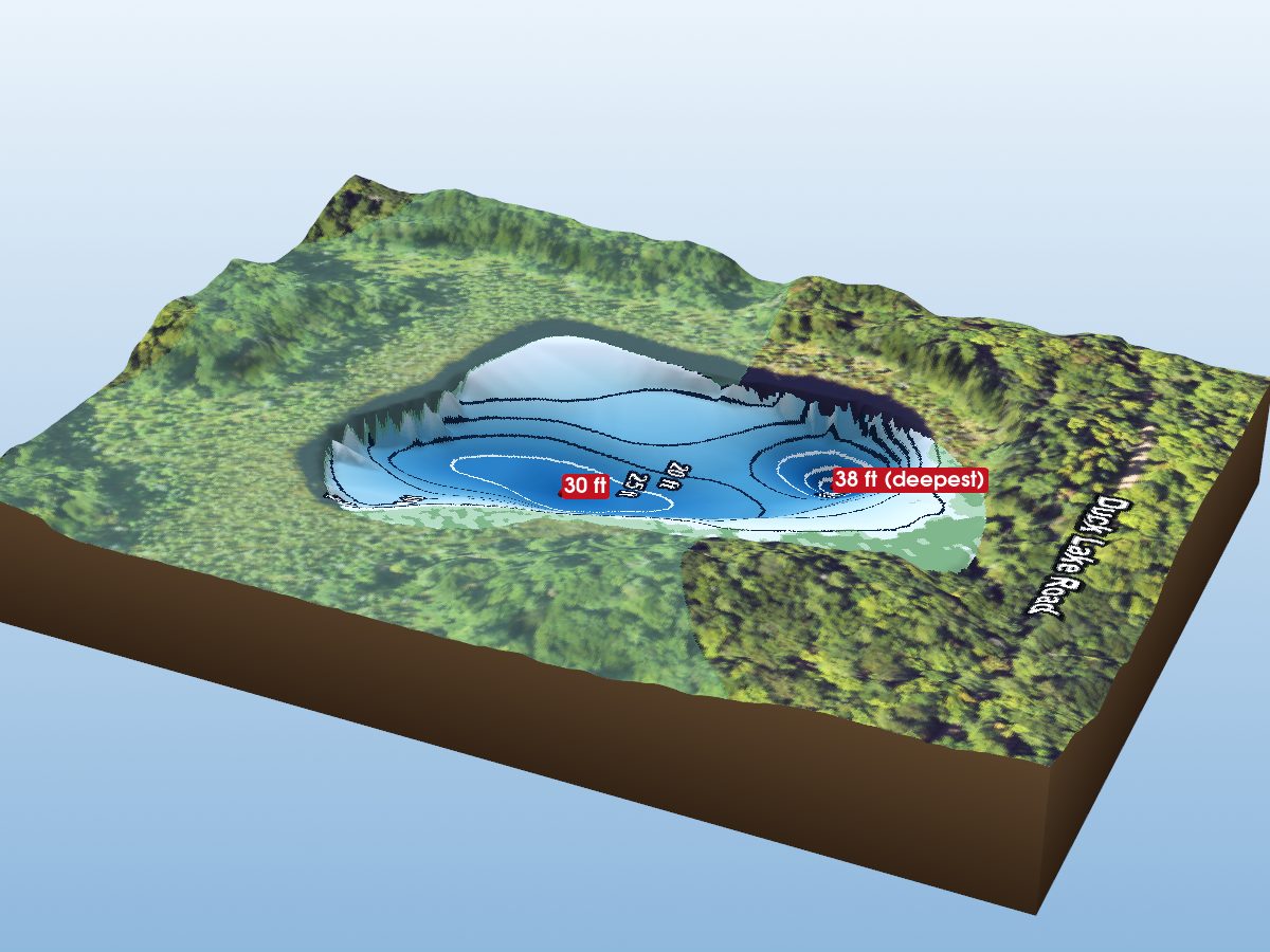 Depth map of Chickadee Lake
