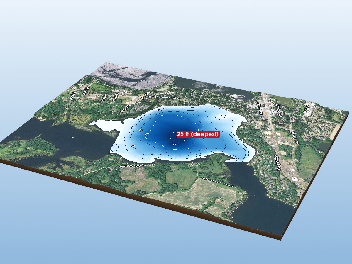 Depth map of Chisago Lake (north portion)