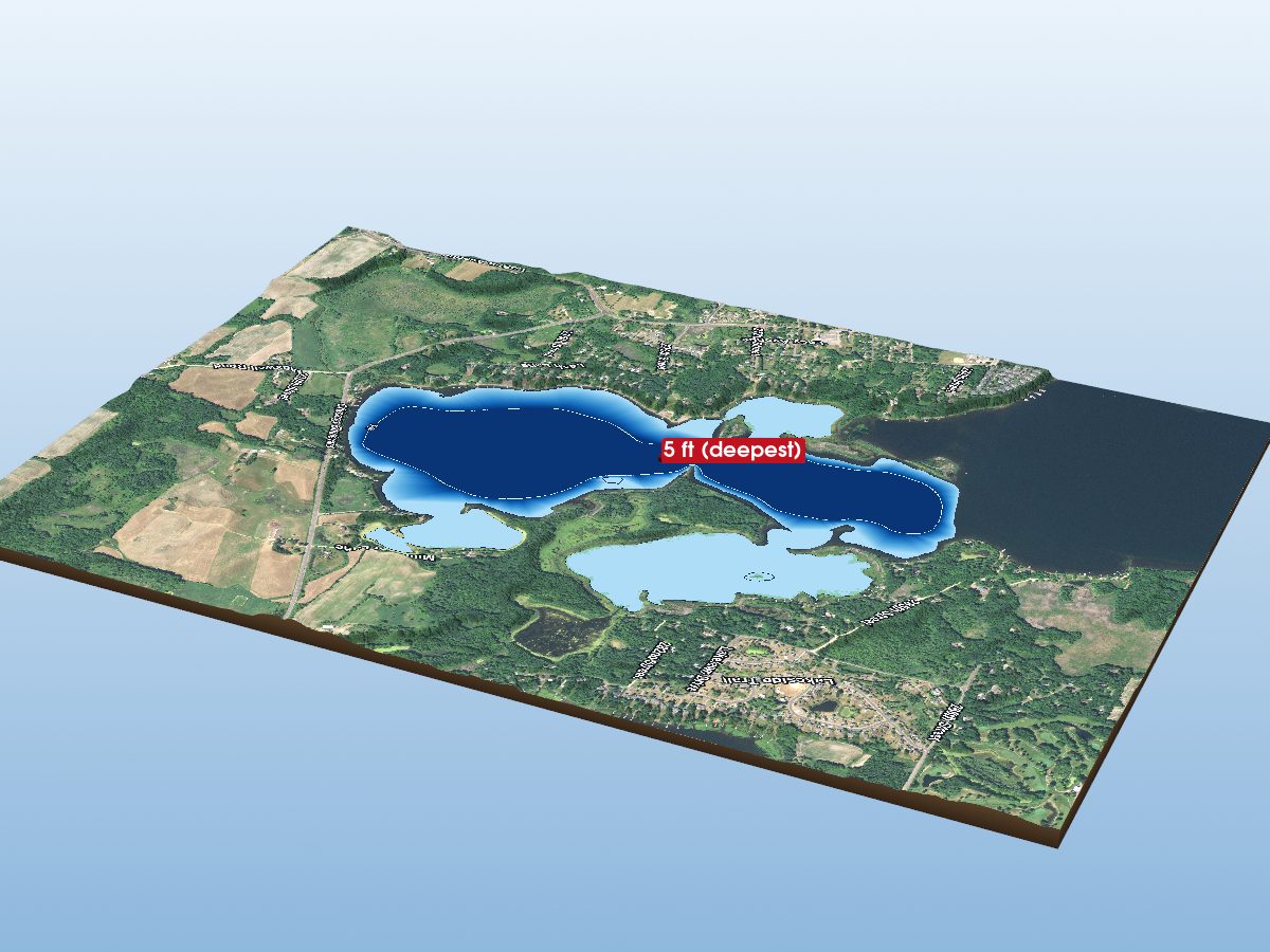 Depth map of Chisago Lake (south portion)