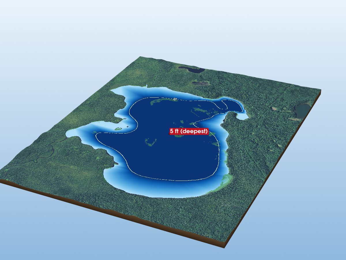 Depth map of Chisamore Lake