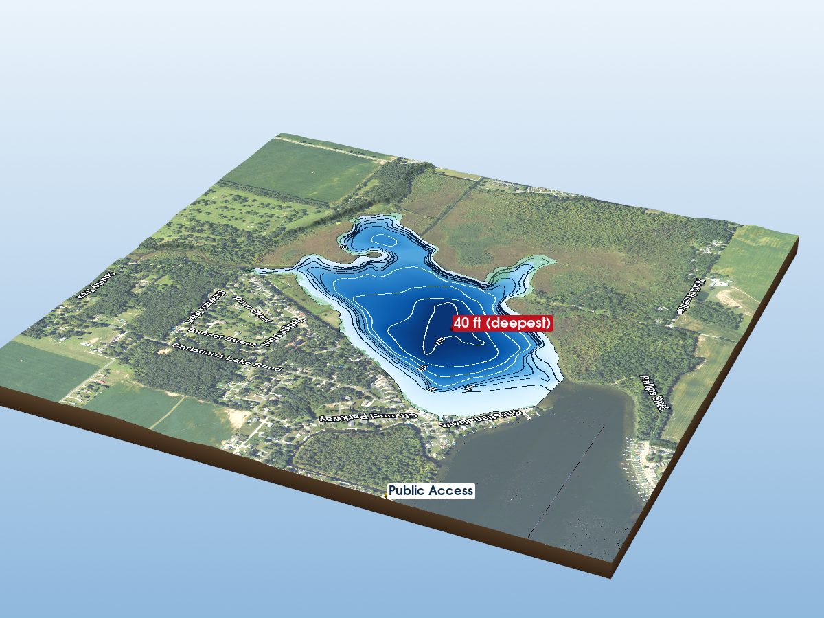 Depth map of Christiana Lake