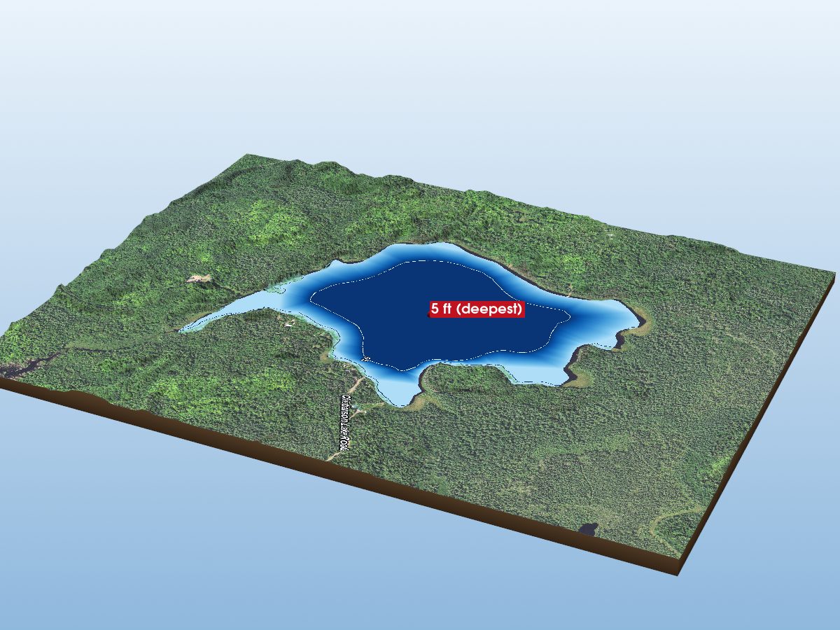 Depth map of Christianson Lake