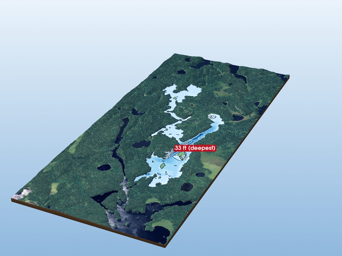 Depth map of Christina Lake