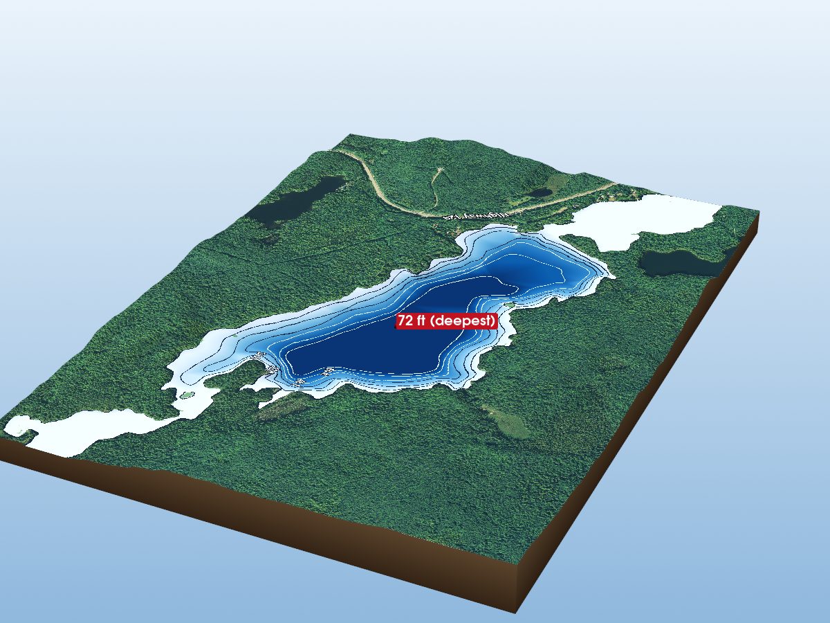 Depth map of Chub Lake