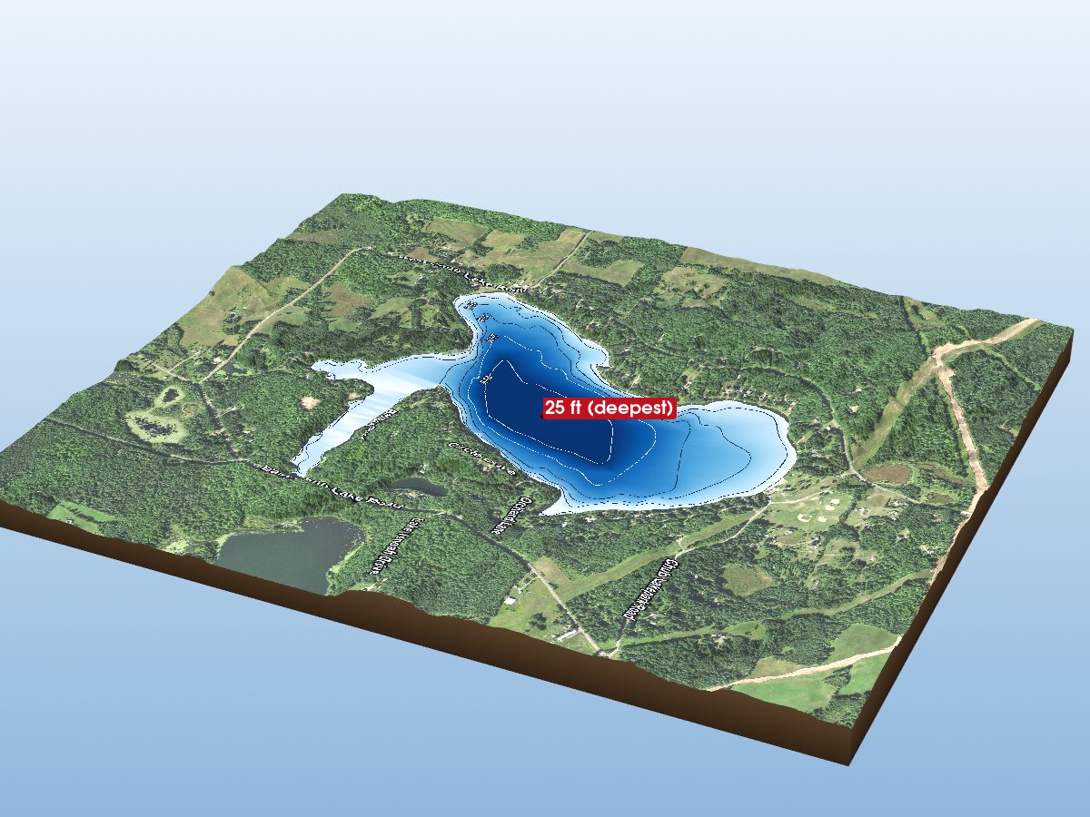 Depth map of Chub Lake