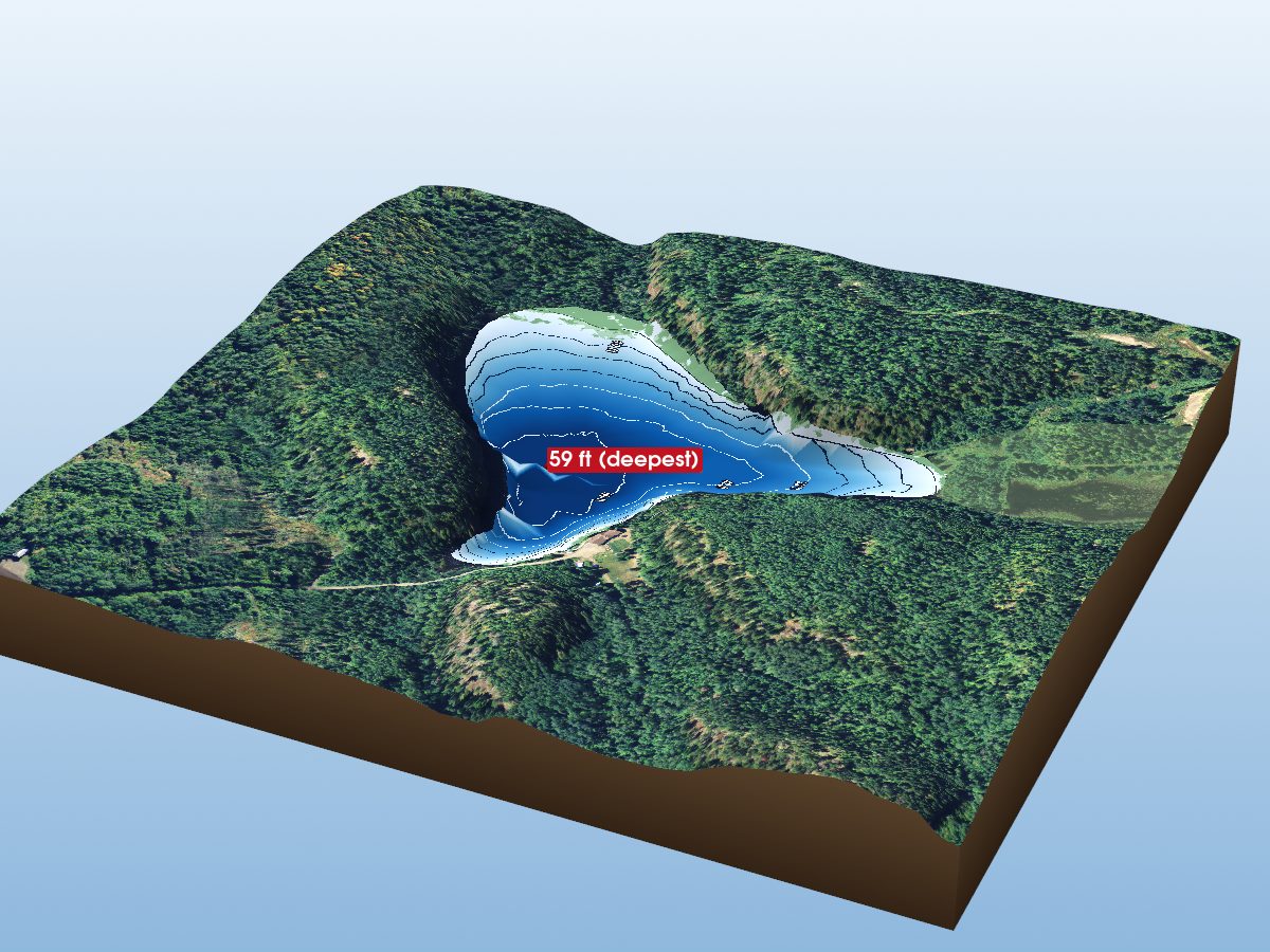 Depth map of Chub Lake